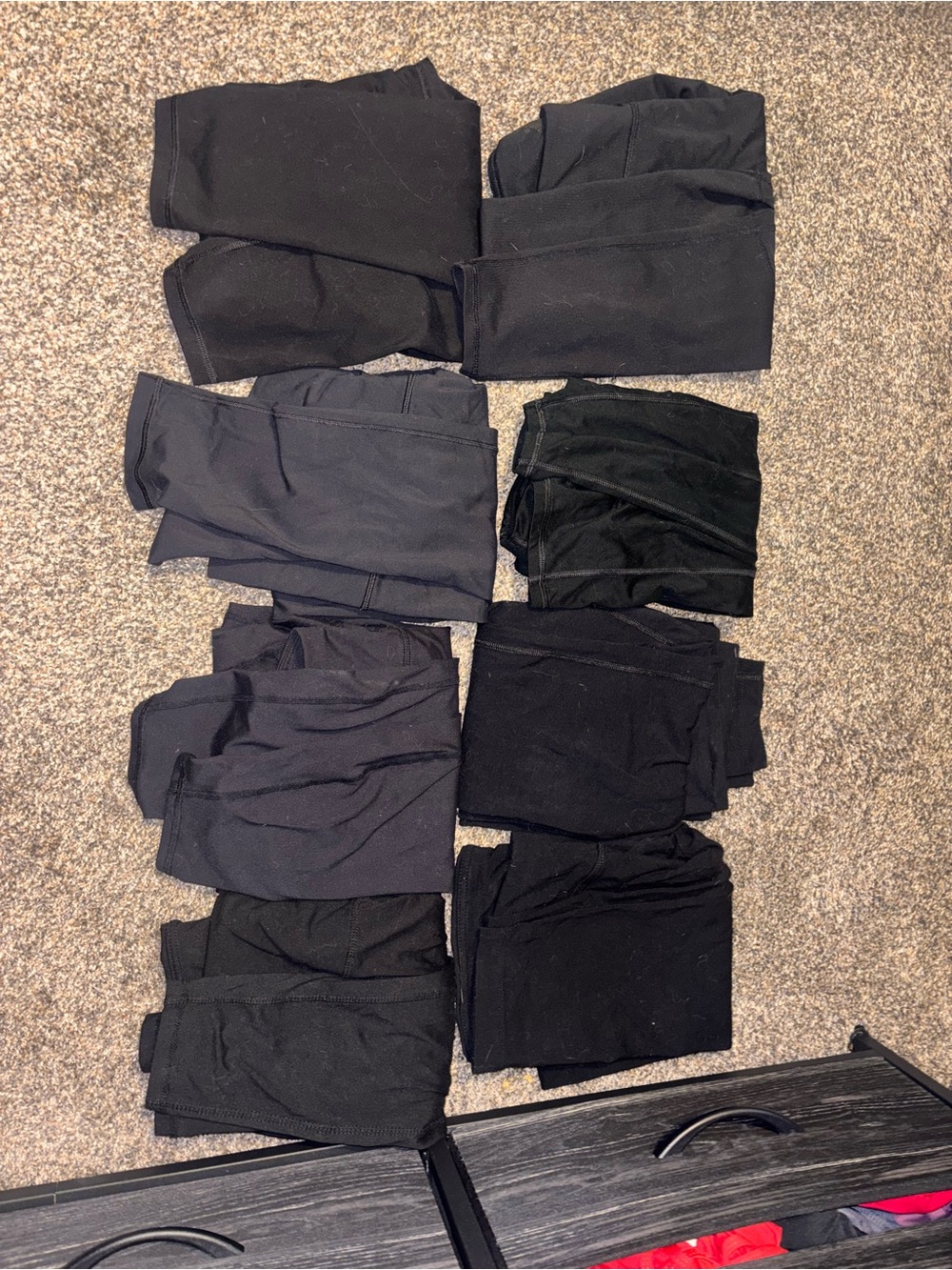 8 PAIRS Medium Black Leggings Multipack - Solid Basics bundle (different brands)